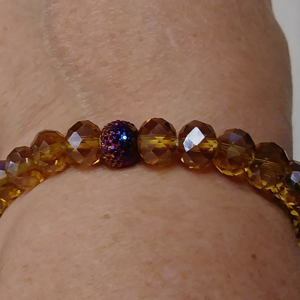 Clear Amber Crystal Energy Bracelet